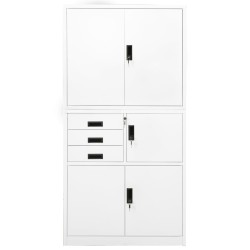 Büroschrank Weiß 90x40x180 cm Stahl