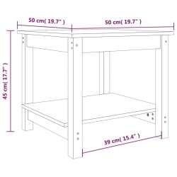 Couchtisch Weiß 50x50x45 cm Massivholz Kiefer