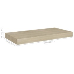 Schwebende Wandregale 4 Stk. Eichefarben 50x23x3,8cm MDF