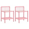 Nachttische 2 Stk. Rosa Transparent Metall und Glas