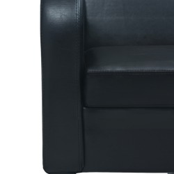 2-Sitzer-Sofa Kunstleder Schwarz