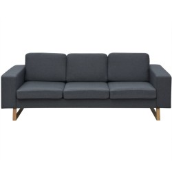 3-Sitzer Sofa Stoff Dunkelgrau