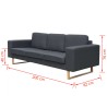 3-Sitzer Sofa Stoff Dunkelgrau