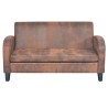 2-Sitzer Sofa Künstliches Veloursleder Braun