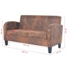 2-Sitzer Sofa Künstliches Veloursleder Braun