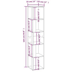 Eckregal Braun Eichen-Optik 33x33x164,5 cm Holzwerkstoff