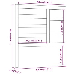 Bett-Kopfteil Honigbraun 106x4x104 cm Massivholz Kiefer