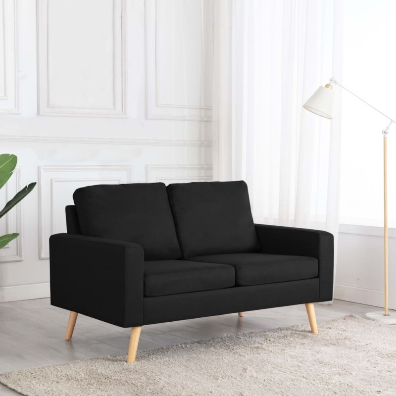 2-Sitzer-Sofa Schwarz Stoff