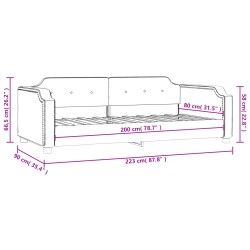 Tagesbett Taupe 80x200 cm Stoff