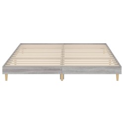 Bettgestell Grau Sonoma 200x200 cm Holzwerkstoff