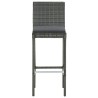 Barhocker mit Kissen 6 Stk. Grau Poly Rattan