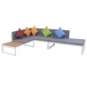 4-tlg. Garten-Lounge-Set mit Auflagen Aluminium und WPC