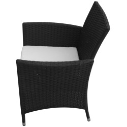 Gartenstühle 2 Stk. Poly Rattan Schwarz