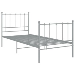 Bett Grau Metall 100x200 cm