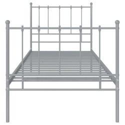 Bett Grau Metall 100x200 cm