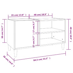 Plattenschrank Braun Eichen-Optik 84,5x38x48 cm Holzwerkstoff