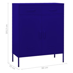 Lagerschrank Marineblau 80x35x101,5 cm Stahl