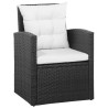 5-tlg. Garten-Lounge-Set mit Auflagen Poly Rattan Schwarz