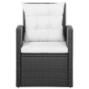 5-tlg. Garten-Lounge-Set mit Auflagen Poly Rattan Schwarz