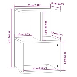 Nachttische 2 Stk. Grau Sonoma 35x35x55 cm Holzwerkstoff