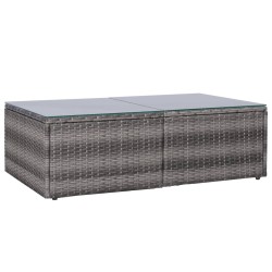 8-tlg. Garten-Lounge-Set mit Auflagen Poly Rattan Grau