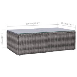 8-tlg. Garten-Lounge-Set mit Auflagen Poly Rattan Grau