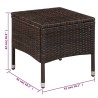 Gartenstuhl und Hocker mit Polstern Poly Rattan Braun