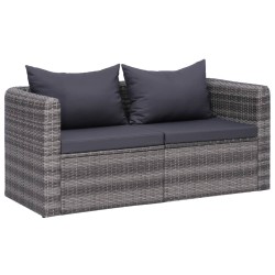 Garten-Ecksofas 2 Stk. Grau...