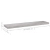 Schweberegale 2 Stk. Betongrau 90x23,5x3,8 cm MDF