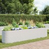 Garten-Hochbeet 400 x 80 x 81 cm Verzinkter Stahl Silbern