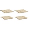 Gartenstuhl-Kissen 4 Stk. Beige 40x40x3 cm Oxford-Gewebe