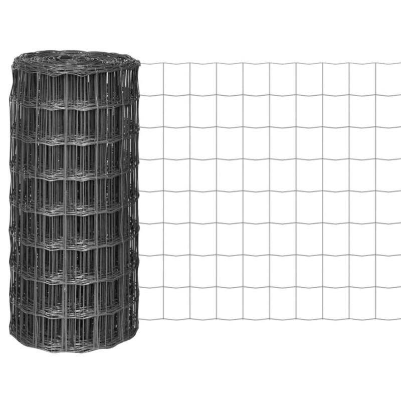 Eurozaun Stahl 25 x 0,8 m Grau