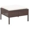 3-tlg. Garten-Lounge-Set mit Auflagen Poly Rattan Braun