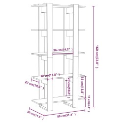 Bücherregal/Raumteiler Grau Sonoma 80x30x160 cm Holzwerkstoff