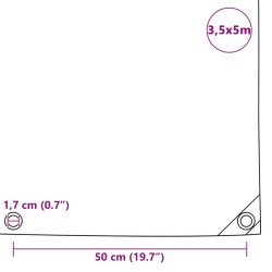 Abdeckplane 650 g/m² 3,5 x 5 m Grau