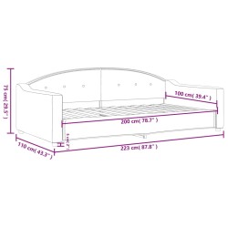 Tagesbett Taupe 100x200 cm Stoff