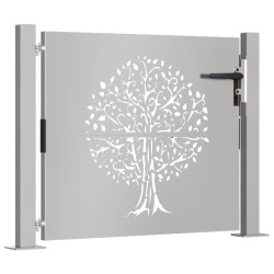 Gartentor 105x80 cm Cortenstahl Baum-Design