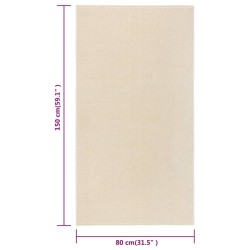 Teppich Kurzflor 80x150 cm Creme