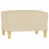 Sessel mit Hocker Creme 60 cm Stoff