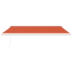 Markise Einziehbar Orange und Braun 4x3 m Stoff und Aluminium