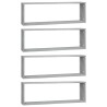 Wandregale 4 Stk. Grau Sonoma 80x15x26,5 cm Holzwerkstoff