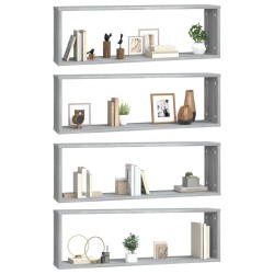 Wandregale 4 Stk. Grau Sonoma 80x15x26,5 cm Holzwerkstoff