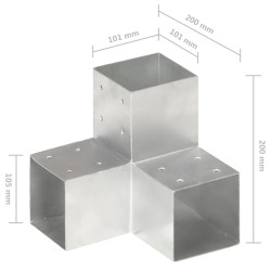 Pfostenverbinder Y-Form Verzinktes Metall 101 x 101 mm