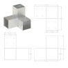 Pfostenverbinder 4 Stk. Y-Form Verzinktes Metall 91 x 91 mm