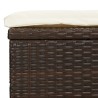 2-Personen-Sonnenliege mit Dach Braun 211x112x140 Poly Rattan