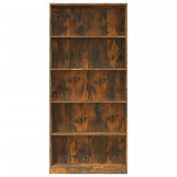 Bücherregal 5 Fächer Räuchereiche 80x24x175 cm Holzwerkstoff