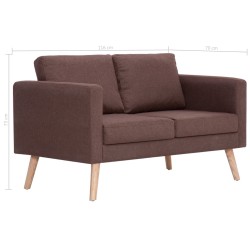 2-Sitzer-Sofa Stoff Braun