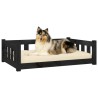 Hundebett Schwarz 95,5x65,5x28 cm Massivholz Kiefer