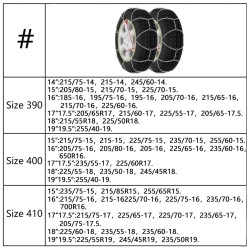 Schneeketten für Autoreifen 2 Stk. 16 mm SUV 4x4 Größe 410