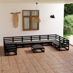 11-tlg. Garten-Lounge-Set Massivholz Kiefer